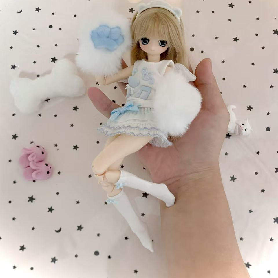 bjd小六尺寸 azone6分 ob22 ob24 Blythe 自制波点蝴蝶结蛋糕裙,淘宝优惠券,粉丝福利购,淘宝优惠卷