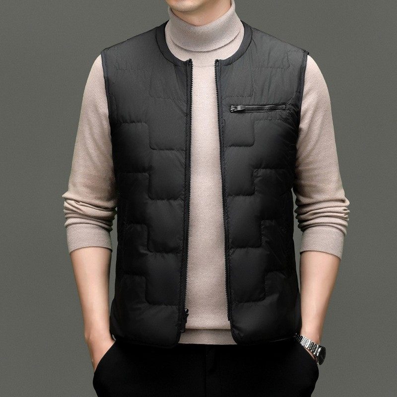 跨境90羽绒马甲男士两面穿圆领潮流拼色休闲坎肩加厚保暖时尚背心,淘宝优惠券,粉丝福利购,淘宝优惠卷