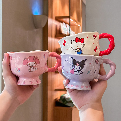 正版三丽鸥联名陶瓷马克杯高颜值库洛米美乐蒂水杯送女生生日礼物 - 图3