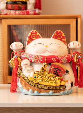 中国存钱罐招财猫摆件创意家居