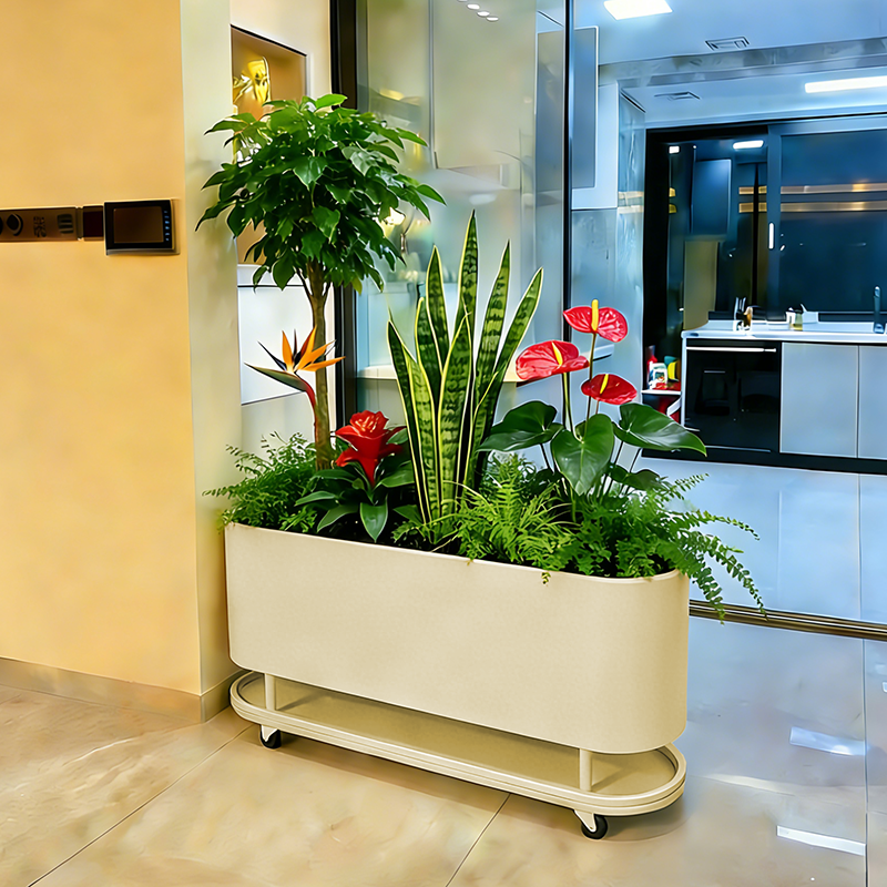 家用室内花箱带接水盘种植箱阳台客厅隔断花盆带轮可移动造景花槽,淘宝优惠券,粉丝福利购,淘宝优惠卷