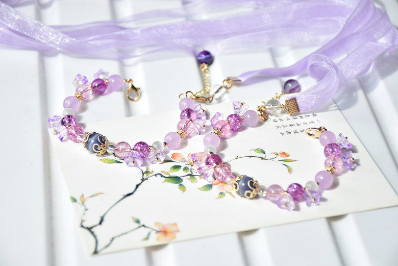 王者荣耀手链原创手作王者荣耀衍生款王昭君七夕乞巧织情手链手镯饰品包邮