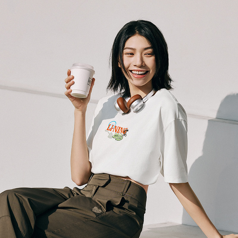 Lining/李宁正品新款男女同款冰感舒适抗菌宽松短袖T恤AHSU667,淘宝优惠券,粉丝福利购,淘宝优惠卷