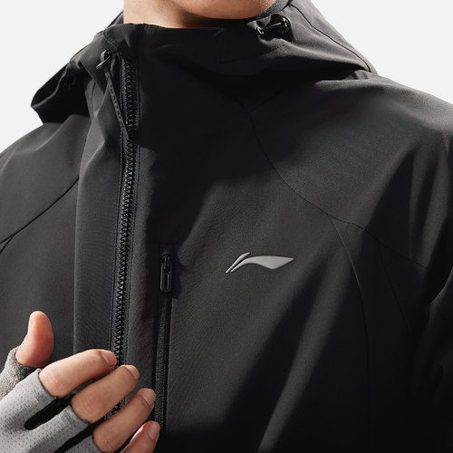 李宁正品健身系列男子加绒防泼水三合一运动连帽冲锋衣AWBU009 - 图2