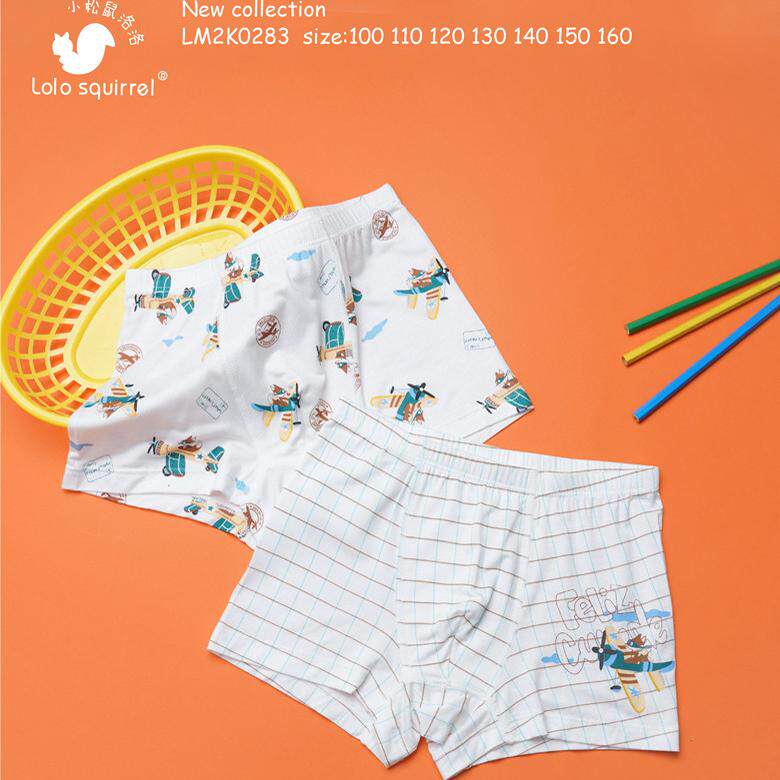 小松鼠洛洛儿童品牌纯棉男童内裤平角四角柔软不夹屁屁无骨2条装,淘宝优惠券,粉丝福利购,淘宝优惠卷