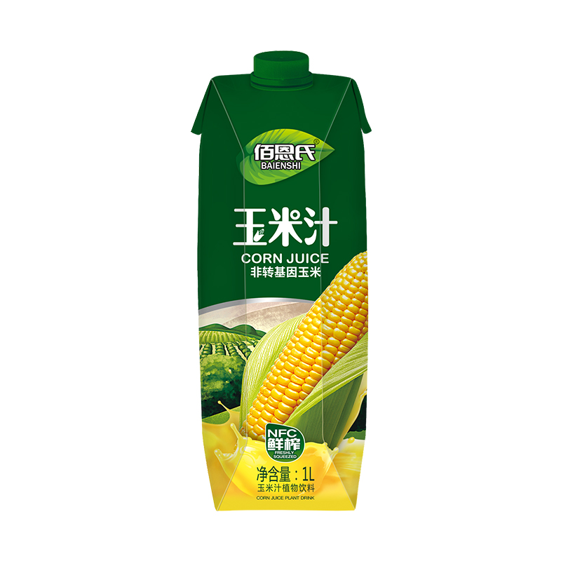 1L鲜榨NFC玉米汁植物饮料大盒装早餐代餐新鲜谷物汁非浓缩佰恩氏 - 图3