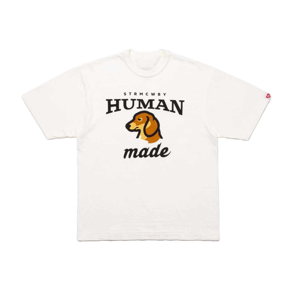 HUMAN MADE 24SS 日系新品小狗印花 复古情侣短袖宽松竹节棉T恤