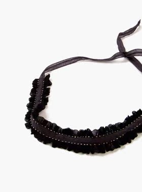 Chan Luu荷叶边超仙雪纺系带防过敏choker颈带锁骨链项圈女饰品