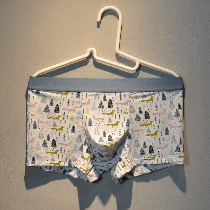 2条装冰丝男士内裤男平角裤中腰无痕卡通丝滑超薄透气性感四角裤,淘宝优惠券,粉丝福利购,淘宝优惠卷