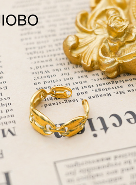 韩版简约小众设计钛钢开口戒指