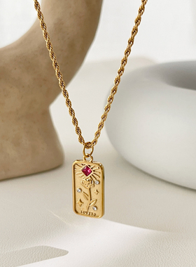 欧美小众太阳神钛钢镀金女项链