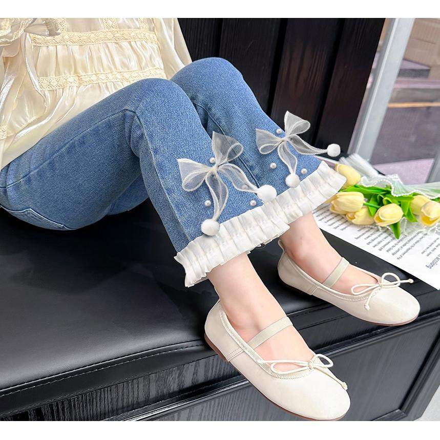 女童牛仔裤春秋2025新款洋气儿童韩版宝宝中大童春装女童喇叭裤子,淘宝优惠券,粉丝福利购,淘宝优惠卷