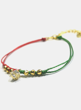 THISNESS特辑纯银镀金红绿手链