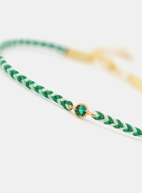 thisness圆形绿锆石双色幸运手链