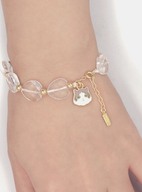 thisness喵星球纯银心形镀金手链