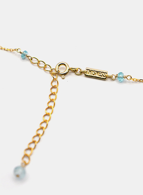 THISNESS天然水晶纯银镀金项链