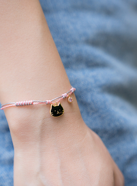 thisness喵星球纯银镀金手链编绳