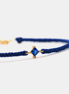THISNESS 幸运手链 纯银镀金卡普里蓝锆石编织手链