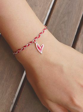 THISNESS法式纯银红绳编织手链