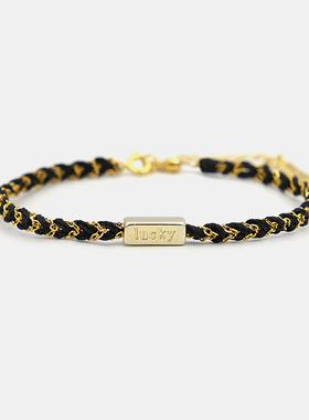 新年礼物男女纯银镀金时髦手链