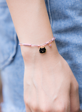 THISNESS纯银猫咪情侣手链