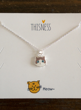 THISNESS纯银布偶猫项链
