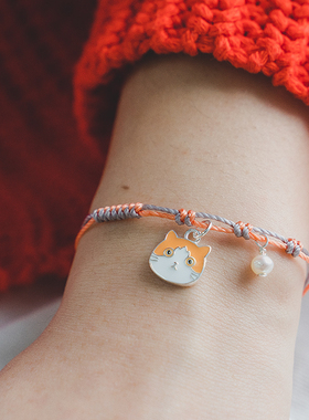 THISNESS原创纯银橘猫手链