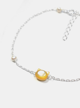 THISNESS原创蝶贝猫咪纯银手链