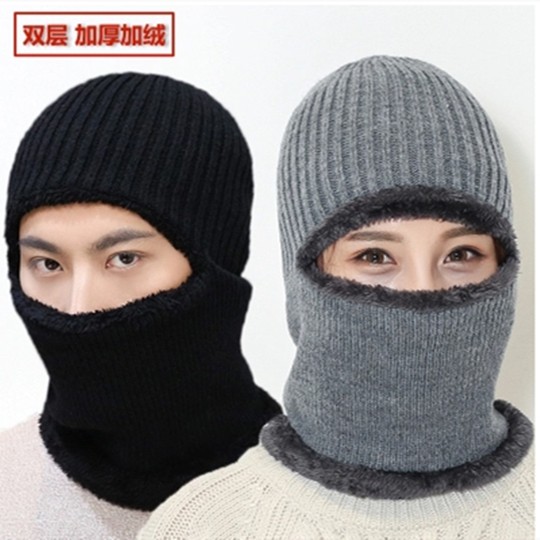Outdoor winter fleece hoods for men and women, windproof cycling hats, cold-proof hoods, dust-proof warm masks, face protection equipment