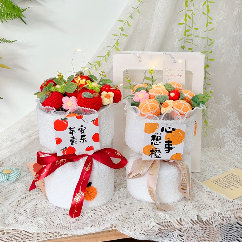 针织毛线花束成品手捧花向日葵玫瑰生日礼物送女生女友护士节520