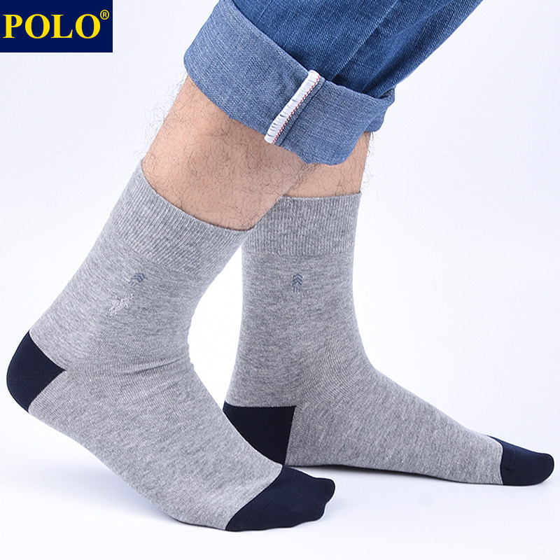 polo男无骨休闲四季吸湿排汗中筒袜 品伦内衣短袜/打底袜/丝袜/美腿袜