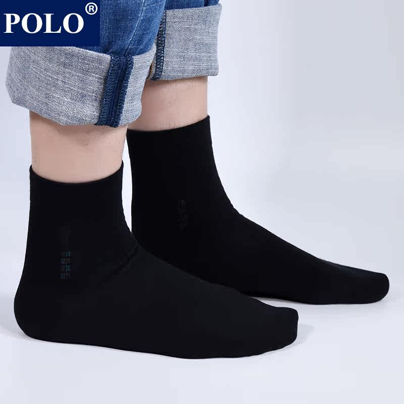 polo男夏季吸汗透气纯色百搭中筒袜 品伦内衣短袜/打底袜/丝袜/美腿袜