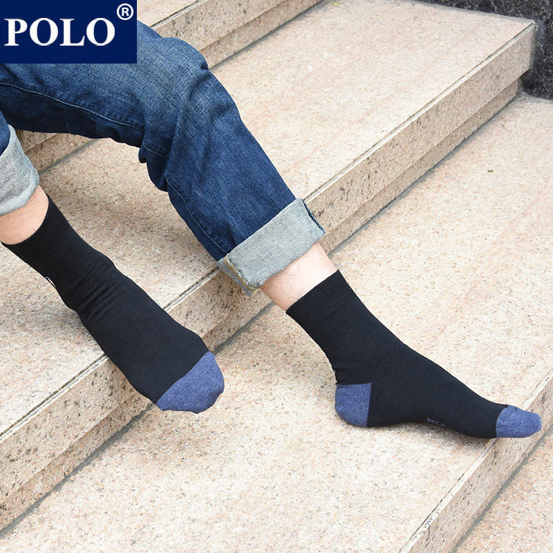 polo简约休闲男士秋冬款吸汗中筒袜 品伦内衣短袜/打底袜/丝袜/美腿袜