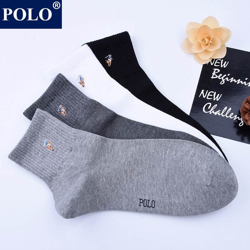 polo男秋冬吸湿排汗无骨休闲中筒袜 品伦内衣短袜/打底袜/丝袜/美腿袜