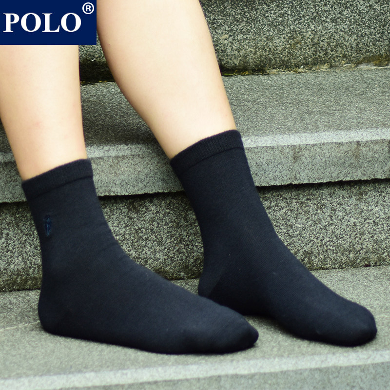 polo羊毛秋冬款中厚纯色百搭中筒袜 品伦内衣短袜/打底袜/丝袜/美腿袜