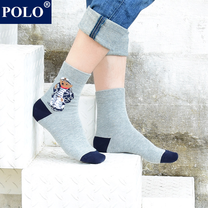 polo男士秋冬款潮流卡通百搭中筒袜 品伦内衣短袜/打底袜/丝袜/美腿袜