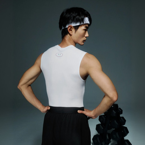 安德玛官方UA HeatGear Elite男子稳定包裹弹力训练运动紧身背心 - 图0