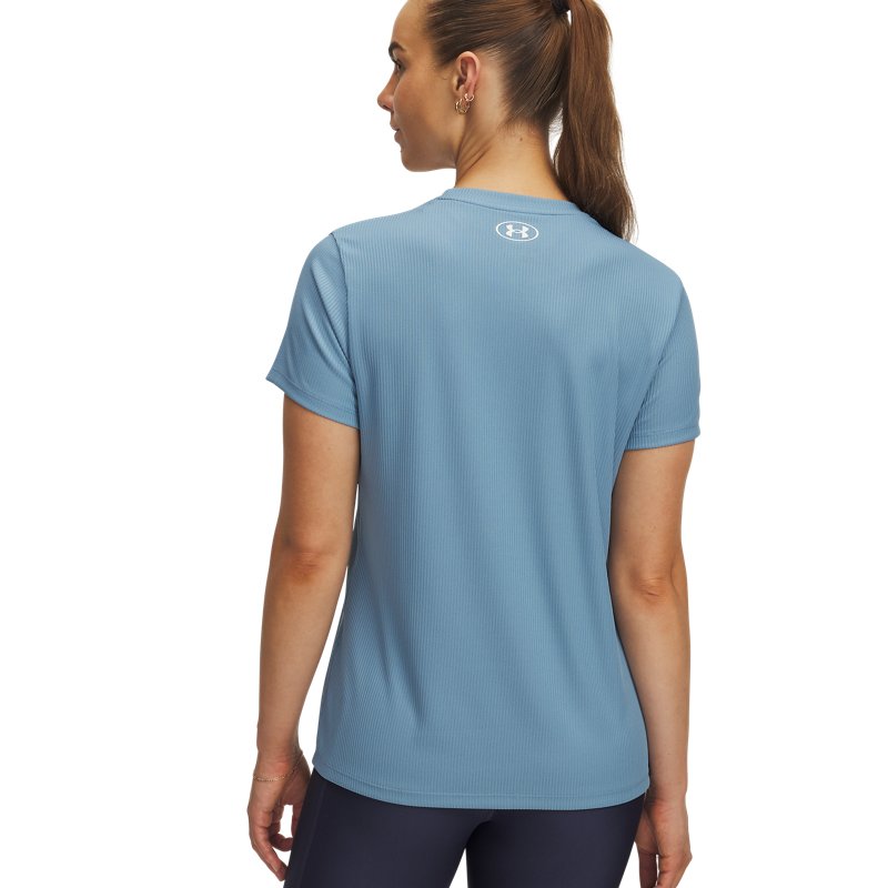 安德玛官方UA春夏Tech女子罗纹训练健身运动短袖T恤1389852 - 图0