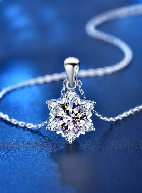 纯银饰品莫桑钻女士直播吊坠项链