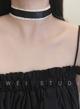 「极简洛丽塔」JK风简约cos漫画系黑白百搭Lolita锁骨链颈带项圈