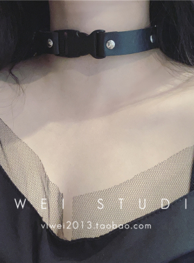 朋克风弹力pu皮革可调节腿环项圈