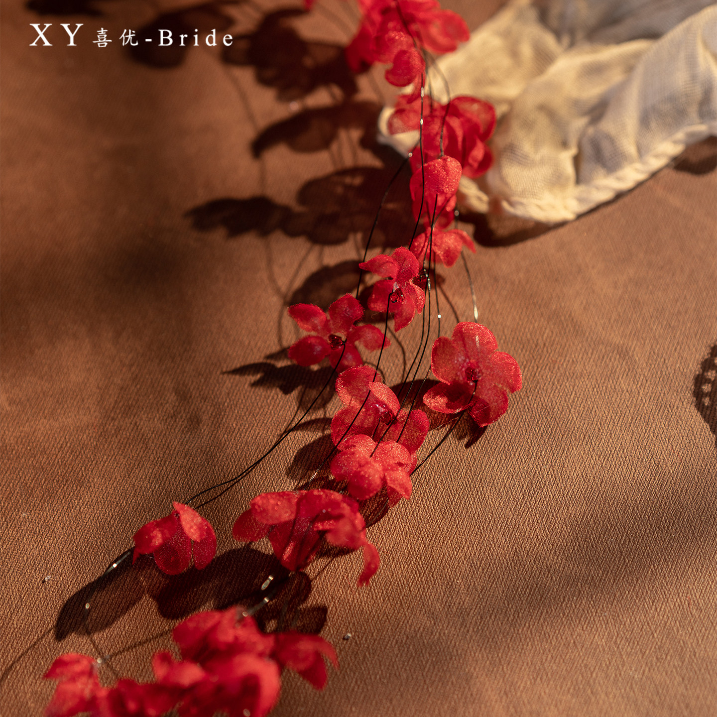 喜优新款酒红色花朵流苏新娘复古婚礼婚纱旅拍写真发饰结婚头饰,淘宝优惠券,粉丝福利购,淘宝优惠卷