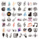 50 musical notes cartoon creative notebook guitar stickers