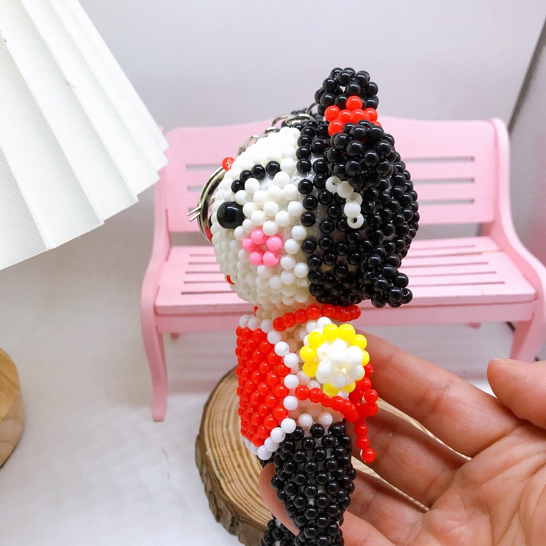 成品手工串珠潮童哪吒玩偶手工diy串珠制作礼物编织卡通娃娃摆件