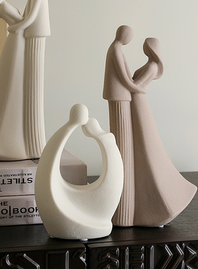 极速人形艺术摆件高级轻奢家居摆设客厅电视柜Q茶几设计感抽象软