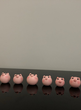 粉红小猪猪桌面摆件时尚简约可爱车载电脑屏幕公仔玩偶树脂纯手工