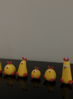 小黄鸡桌面摆件独特可爱车载汽车用品装饰公仔玩偶萌萌树脂纯手工