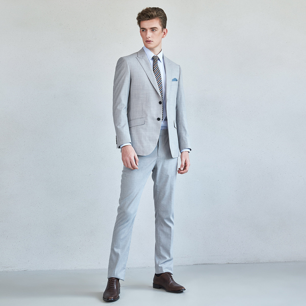 iwode意大利进口菲拉特面料灰西服 iwode服饰西服