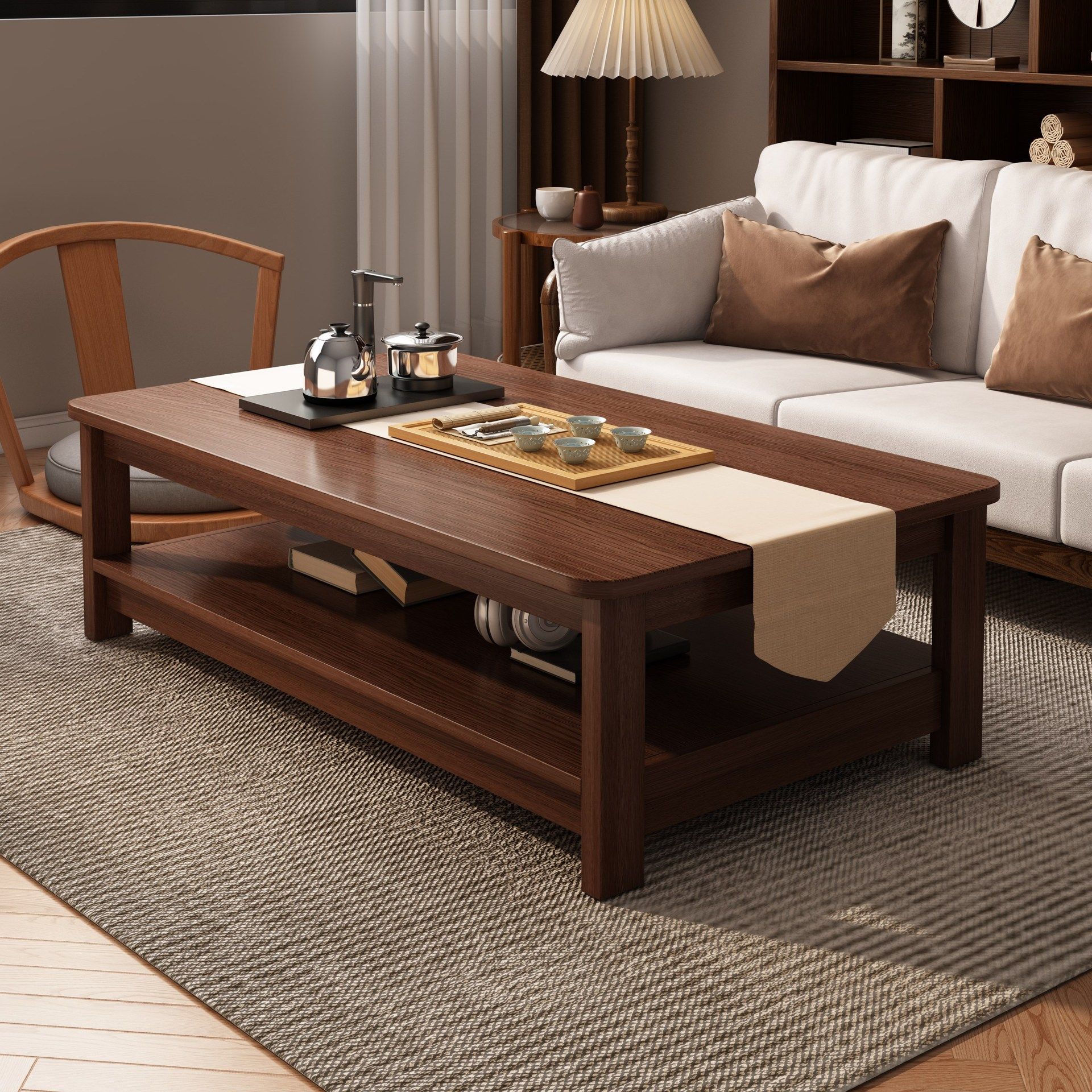 复古风茶几客厅家用小户型新中式会客茶桌2025新款长方形简易桌子,淘宝优惠券,粉丝福利购,淘宝优惠卷