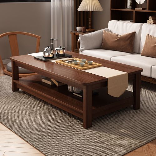 复古风茶几客厅家用小户型新中式会客茶桌2025新款长方形简易桌子 - 图0